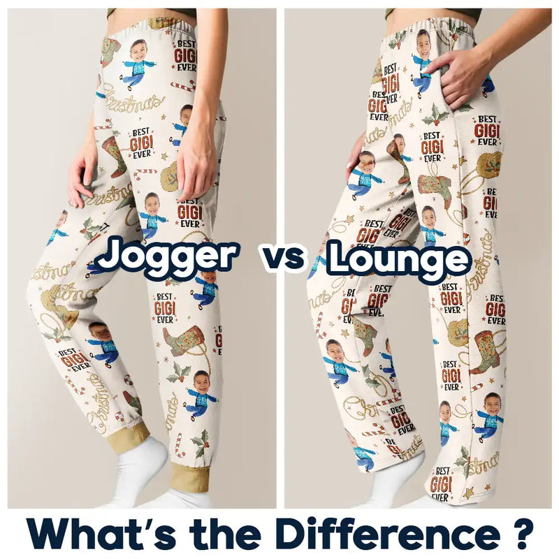 Gift For Father, Gift For Mother - Custom Photo Western Christmas Best Mom Dad - Personalized Pajama Pants