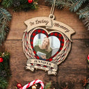 Memorial - Custom Photo In Loving Memory Memorial - Personalized Custom Shaped Wooden Ornament