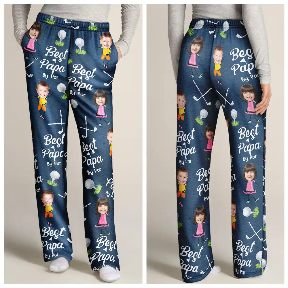 Golf, Gift For Father, Gift For Grandpa - Custom Photo Best Dad By Par - Personalized Pajama Pants