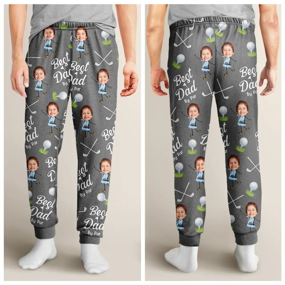 Golf, Gift For Father, Gift For Grandpa - Custom Photo Best Dad By Par - Personalized Pajama Pants