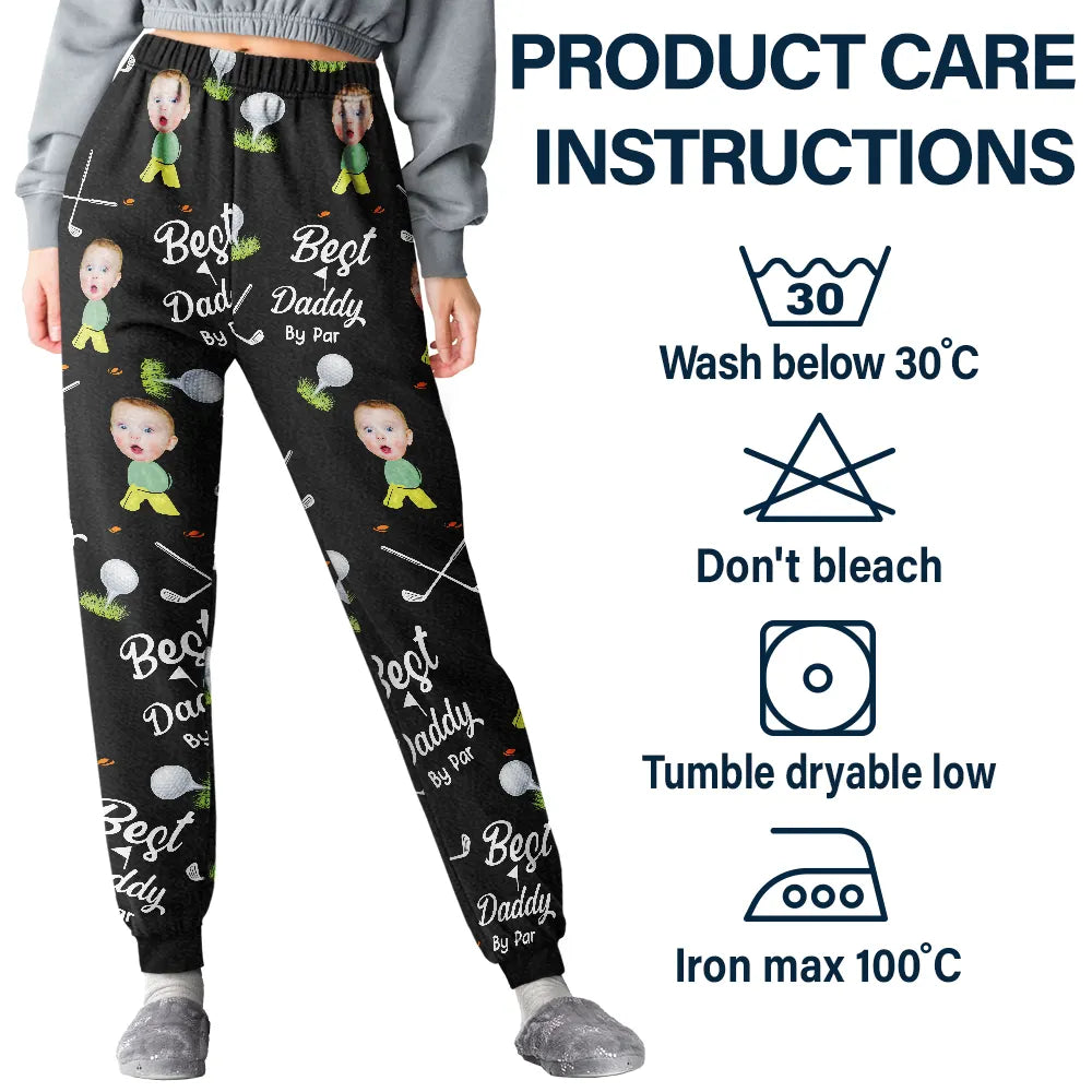 Golf, Gift For Father, Gift For Grandpa - Custom Photo Best Dad By Par - Personalized Pajama Pants