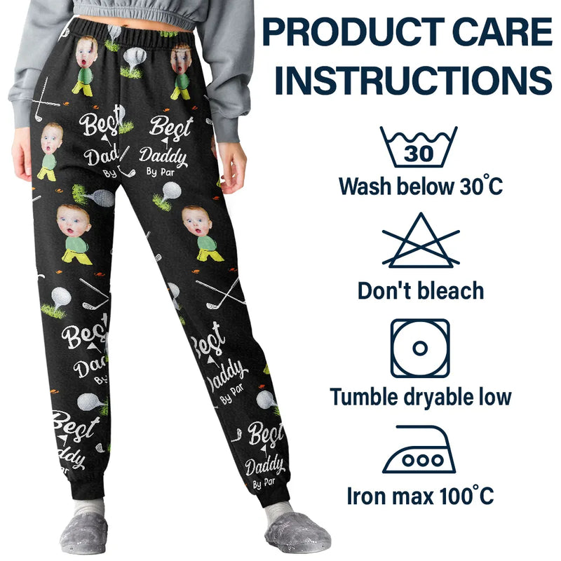 Golf, Gift For Father, Gift For Grandpa - Custom Photo Best Dad By Par - Personalized Pajama Pants