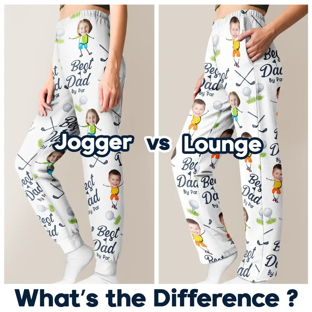 Golf, Gift For Father, Gift For Grandpa - Custom Photo Best Dad By Par - Personalized Pajama Pants