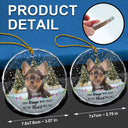 Custom Photo,Christmas,Pet Lovers,Memorial,Sad - Custom Photo You Left Paw Prints Pet Memorial - Personalized Circle Glass Ornament