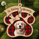 Christmas,Custom Photo,Memorial,Pet Lovers,Sad - Custom Photo In Loving Memory Pet - Personalized Custom Shaped Wooden Ornament