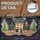 Christmas,Pet Couple,Happy - You And Me And The Fur Babies - Personalized Medallion Glass Ornament