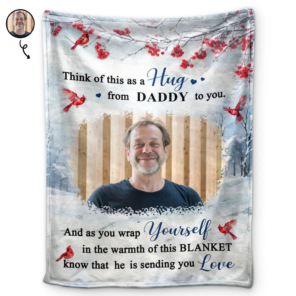 Memorial - Custom Photo Sending You Love - Personalized Fleece Blanket, Sherpa Blanket