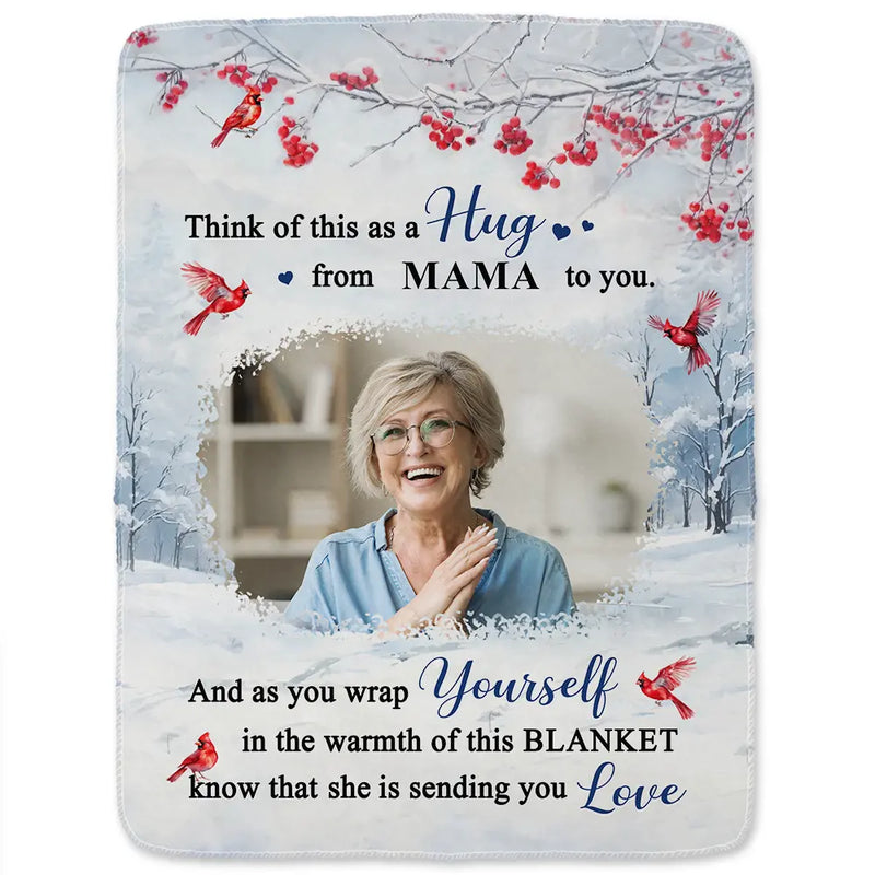 Memorial - Custom Photo Sending You Love - Personalized Fleece Blanket, Sherpa Blanket