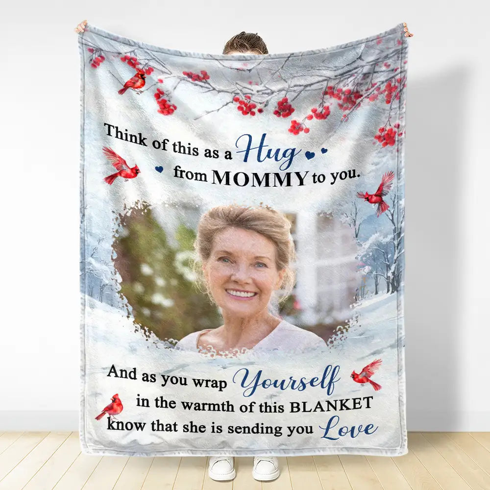 Memorial - Custom Photo Sending You Love - Personalized Fleece Blanket, Sherpa Blanket