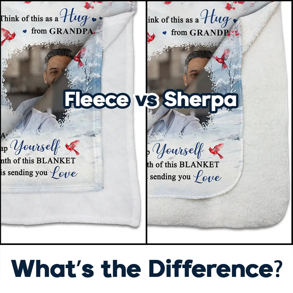 Memorial - Custom Photo Sending You Love - Personalized Fleece Blanket, Sherpa Blanket