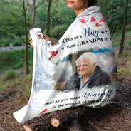 Memorial - Custom Photo Sending You Love - Personalized Fleece Blanket, Sherpa Blanket