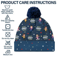 Family - Custom Photo Best Dad Ever Ver 2 - Personalized Bobble Beanie Hat