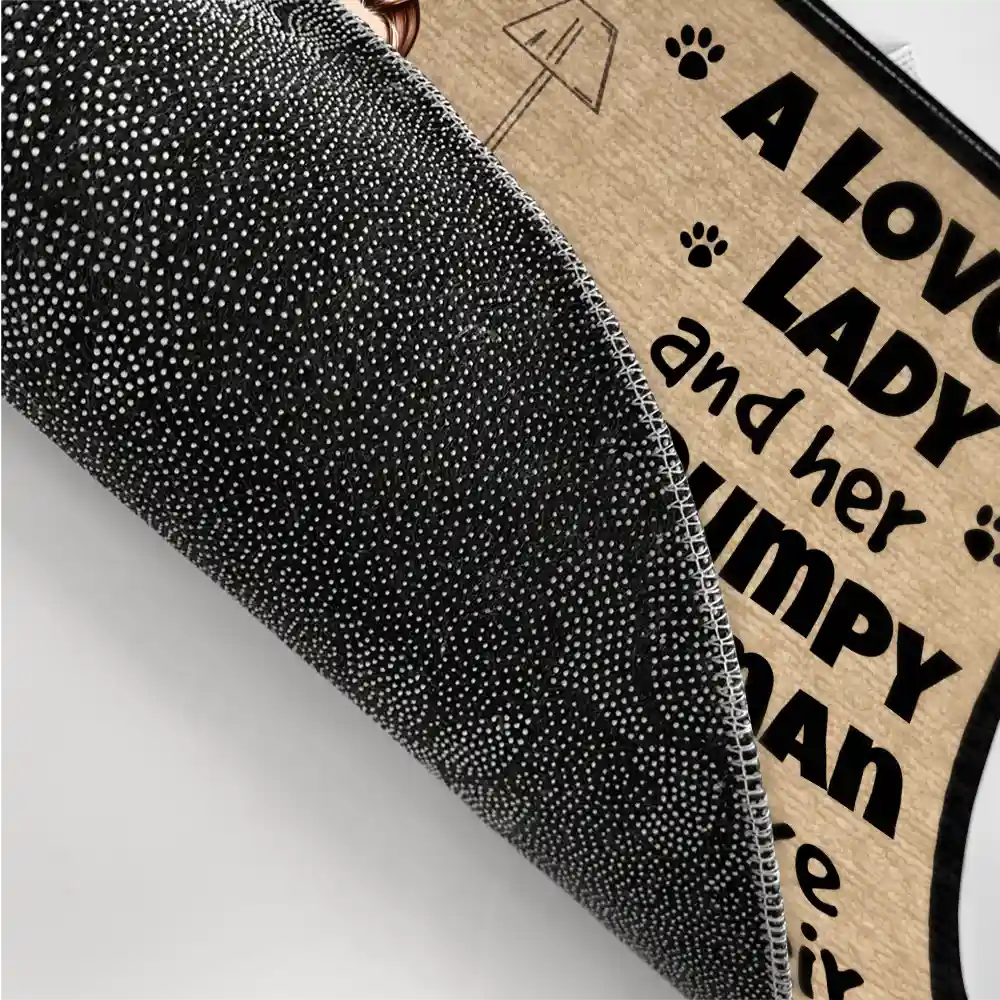 Cat Lovers, Cat Couple - Grumpy Old Man Lovely Lady Live Here - Personalized Doormat