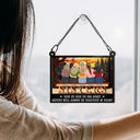 Gift For Sisters,Gift For Sibling,Happy - Side By Side Or Far Apart - Personalized Window Hanging Suncatcher Ornament