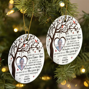 Continue Shopping,Christmas,Memorial,Custom Photo,Sad - Custom Photo Memorial A Limb Has Fallen From Our Family Tree - Personalized Circle Ceramic Ornament