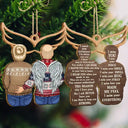 Memorial, Gift For Couples, Gift For Husband, Gift For Wife - Christmas Memorial I Miss You - Personalized Wooden Ornament Print 2 Side