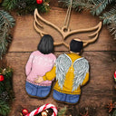 Memorial, Gift For Couples, Gift For Husband, Gift For Wife - Christmas Memorial I Miss You - Personalized Wooden Ornament Print 2 Side