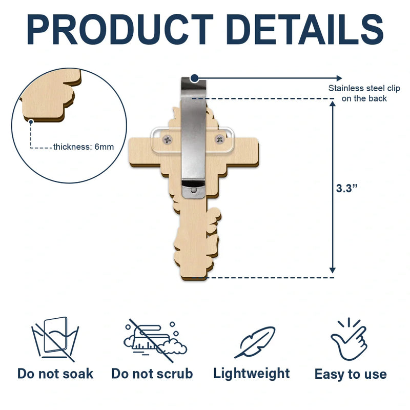 Custom Photo God Has You In His Arms - Personalized Custom Shaped Car Visor Clip