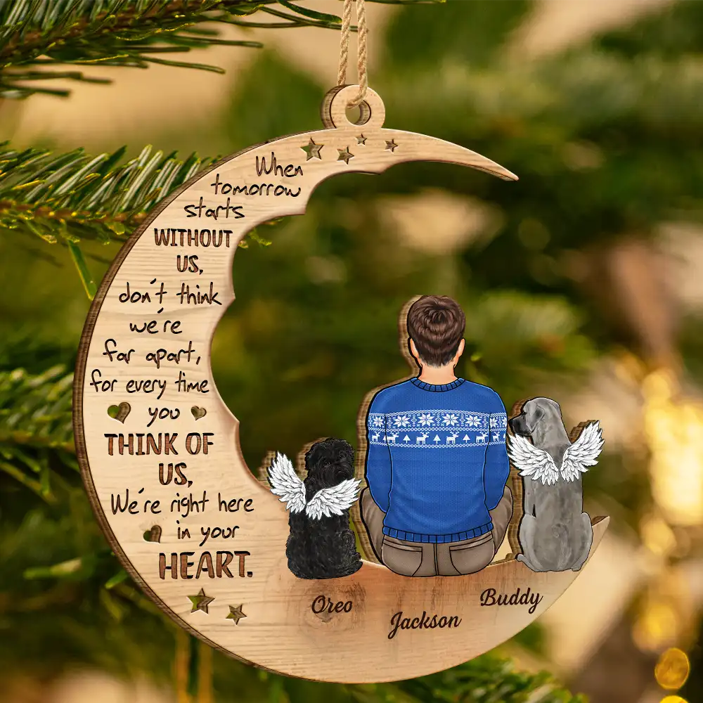 Christmas,Memorial,Pet Lovers,Dog Lovers,Cat Lovers,Sad - Christmas Pet Memorial When Tomorrow Starts Without Me - Personalized Wooden Cutout Ornament