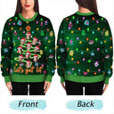 Family - Custom Photo Funny Family Face Let's Get Lit Neon Christmas Light Style - Personalized Unisex Ugly Sweater