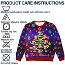 Family - Custom Photo Funny Family Face Let's Get Lit Neon Christmas Light Style - Personalized Unisex Ugly Sweater