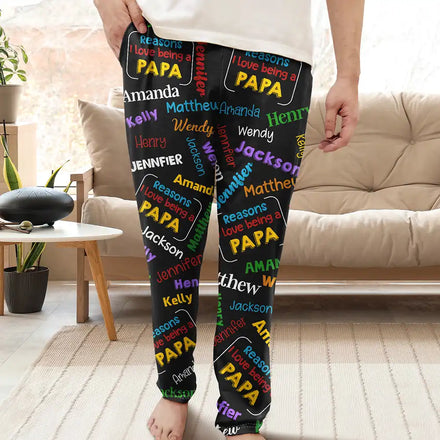 Raisons pour lesquelles j'aime être papa - Pantalon de pyjama personnalisé 