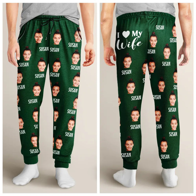 Gift For Couples, Gift For Husband, Gift For Wife, Gift For Boyfriend, Gift For Girlfriend - Custom Photo I Love My Wife Boyfriend - Personalized Pajama Pants