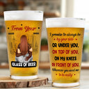 Gift For Couples, Gift For Husband, Gift For Boyfriend - Couple Glass Of Beer Always By Your Side - Personalized Beer Glass
