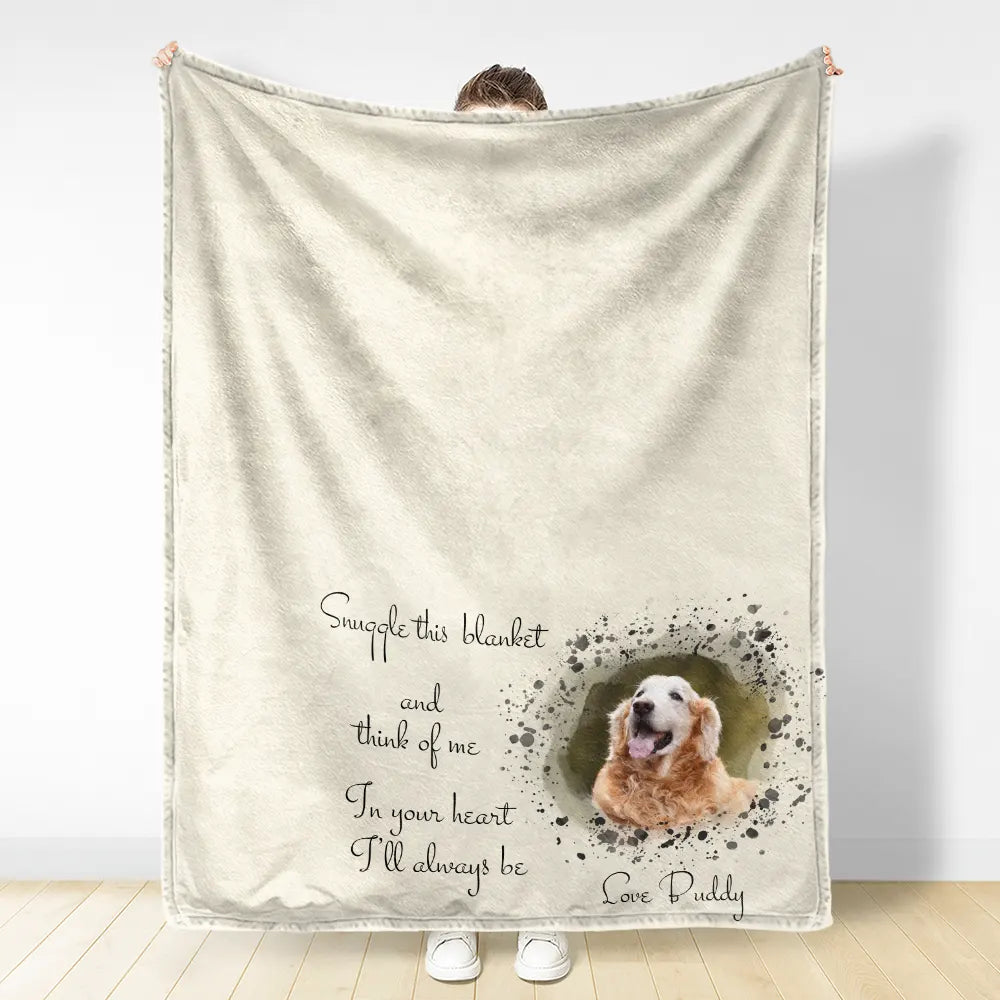 Pet Lovers,Dog Lovers,Cat Lovers,Custom Photo - Custom Photo Snuggle This Blanket - Personalized Fleece Blanket, Sherpa Blanket