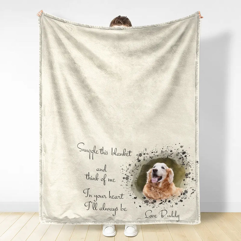 Pet Lovers,Dog Lovers,Cat Lovers,Custom Photo - Custom Photo Snuggle This Blanket - Personalized Fleece Blanket, Sherpa Blanket