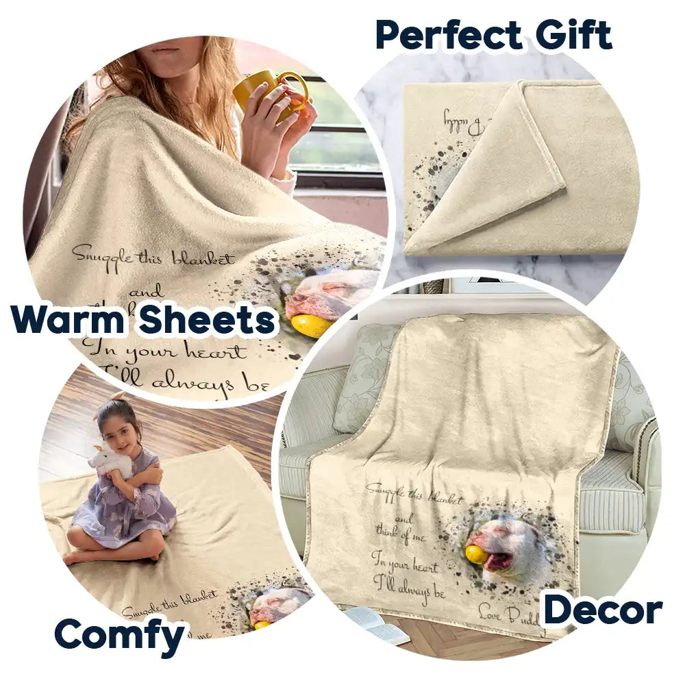 Pet Lovers,Dog Lovers,Cat Lovers,Custom Photo - Custom Photo Snuggle This Blanket - Personalized Fleece Blanket, Sherpa Blanket