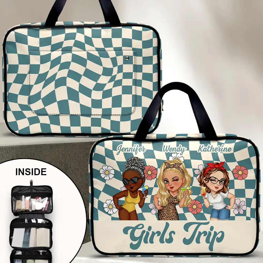 Gift For Bestie,Travel,Funny,Best friends' Hobby - Girls Trip Survival Kit - Personalized Toiletry Bag