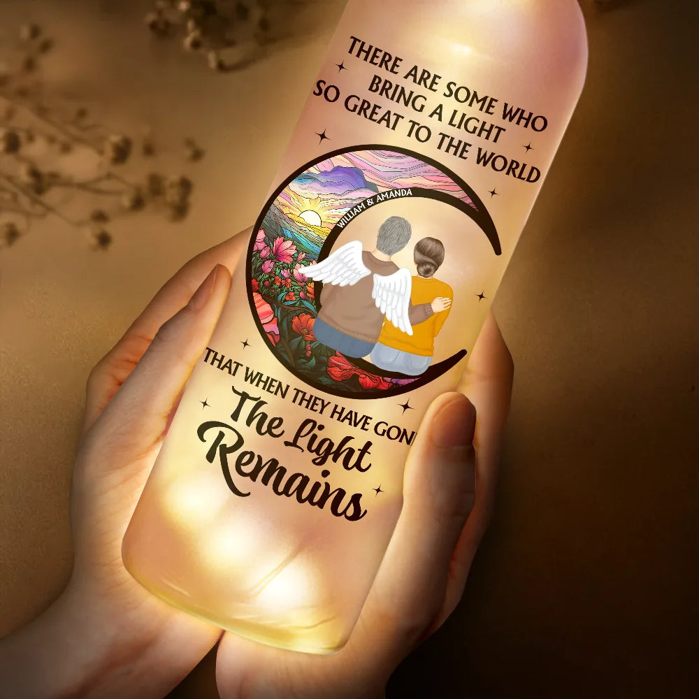Gift For Couples,Gift For Husband,Gift For Wife,Gift For Boyfriend,Gift For Girlfriend,Gift For Mother,Gift For Father,Gift For Daughter,Gift For Son,Gift For Sibling,Gift For Sisters,Gift For Brothers,Memorial - The Light Remains - Personalized Bottle Light
