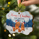 Merry Christmas Bear Family - Christmas Gift - Personalized Custom Wooden Ornament, Aluminum Ornament