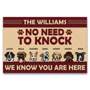 No Need To Knock - Dog Lover Gift - Personalized Custom Doormat