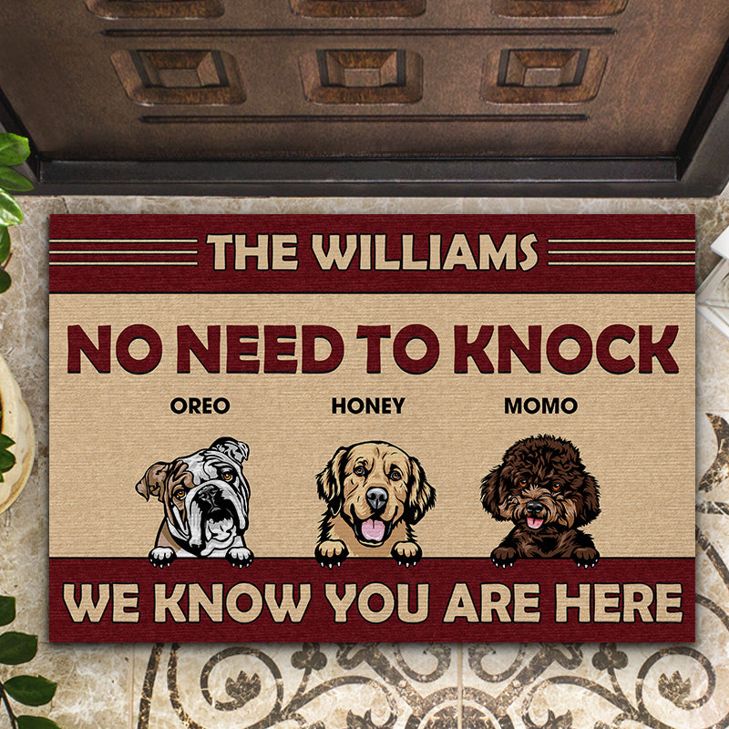 No Need To Knock - Dog Lover Gift - Personalized Custom Doormat
