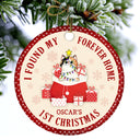 Cat Lover Christmas Forever Home - Personalized Custom Circle Ceramic Ornament