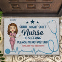 Infirmière de nuit endormie - Cadeau pour infirmière - Paillasson personnalisé