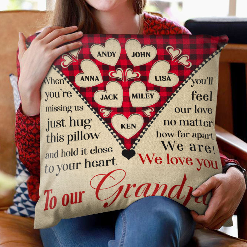 À notre grand-mère quand tu nous manques - Cadeau pour grands-parents - Oreiller personnalisé