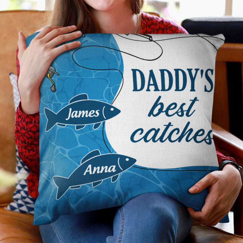 Dad Grandpa Best Catches - Gift For Family - Personalized Custom Pillow