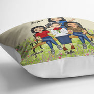 Mother & Daughters Forever Linked Together - Gift For Family - Personalized Custom Pillow