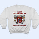 Reading Girl Who Loves Books & Dogs - Gift For Dog Lovers - Personalized Custom Hoodie