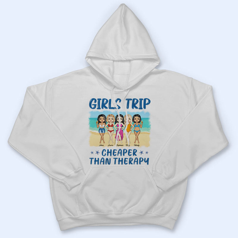 Voyage entre filles Chibi moins cher qu'une thérapie - Cadeau pour meilleure amie - T-shirt personnalisé