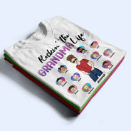 T-shirt personnalisé « Family Rockin' The Mama Life » - Cadeau pour maman