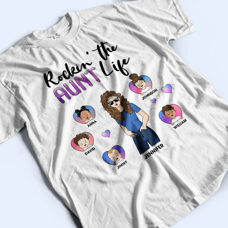T-shirt personnalisé « Family Rockin' The Mama Life » - Cadeau pour maman