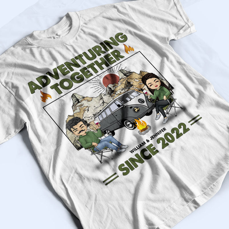 Camping Couple Adventuring Together Since - Gift For Couple - Personalized Custom T Shirt