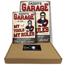 Daddy's Garage My Tools My Rules - Garage Signs - Personalized Custom Classic Metal Signs