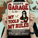 Daddy's Garage My Tools My Rules - Garage Signs - Personalized Custom Classic Metal Signs