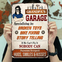 Grandpa's Garage Specializing In Broken Toys Bike Fixing - Father Gift - Personalized Custom Classic Metal Signs