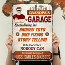 Grandpa's Garage Specializing In Broken Toys Bike Fixing - Father Gift - Personalized Custom Classic Metal Signs